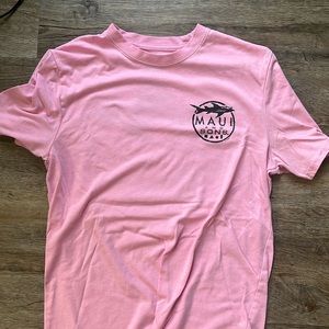 Maui and son pink tee
